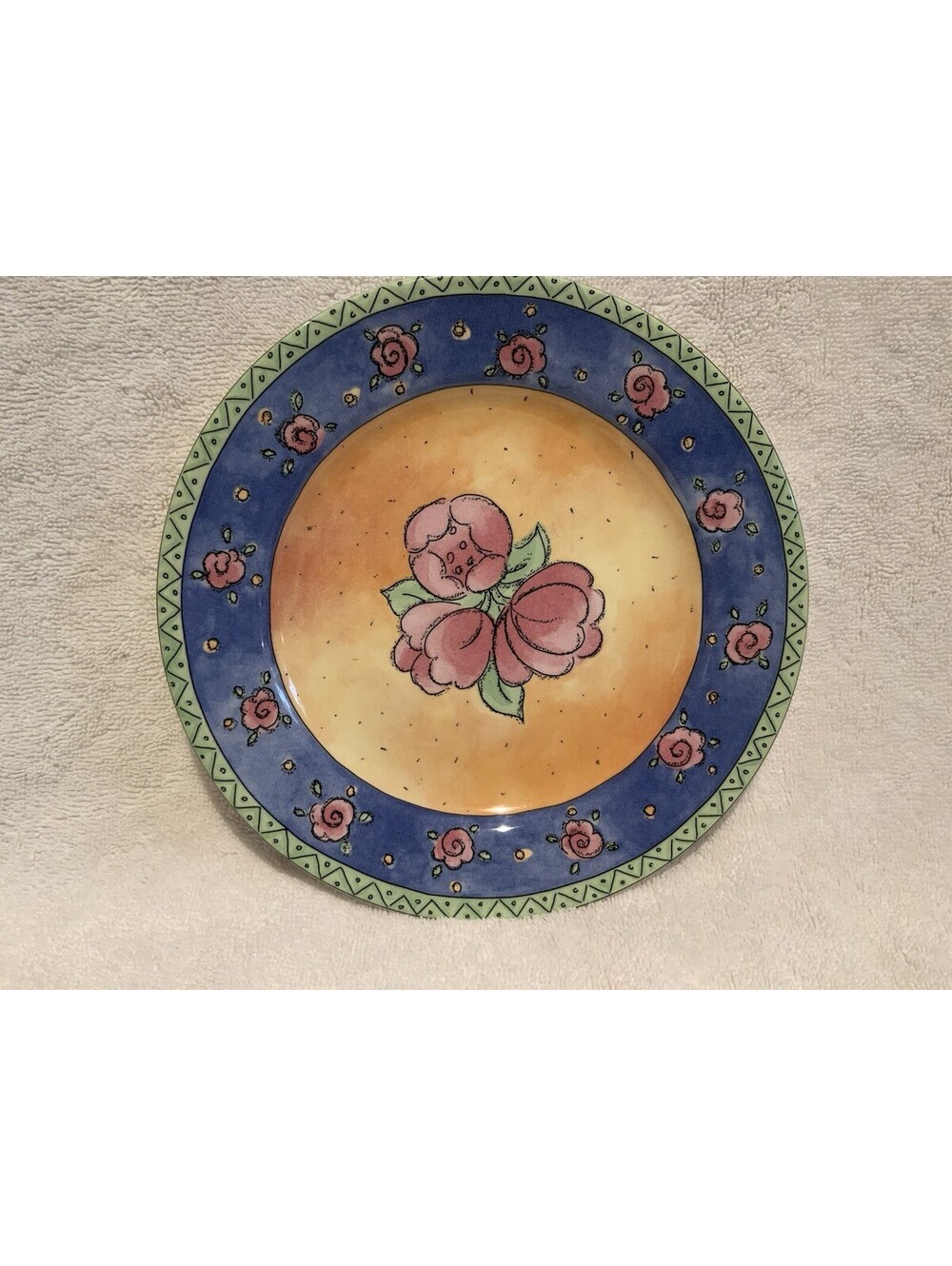 Sango Watercolors 8”W Melon Patch Salad/Desert Plate Designed by Sue Zipkin